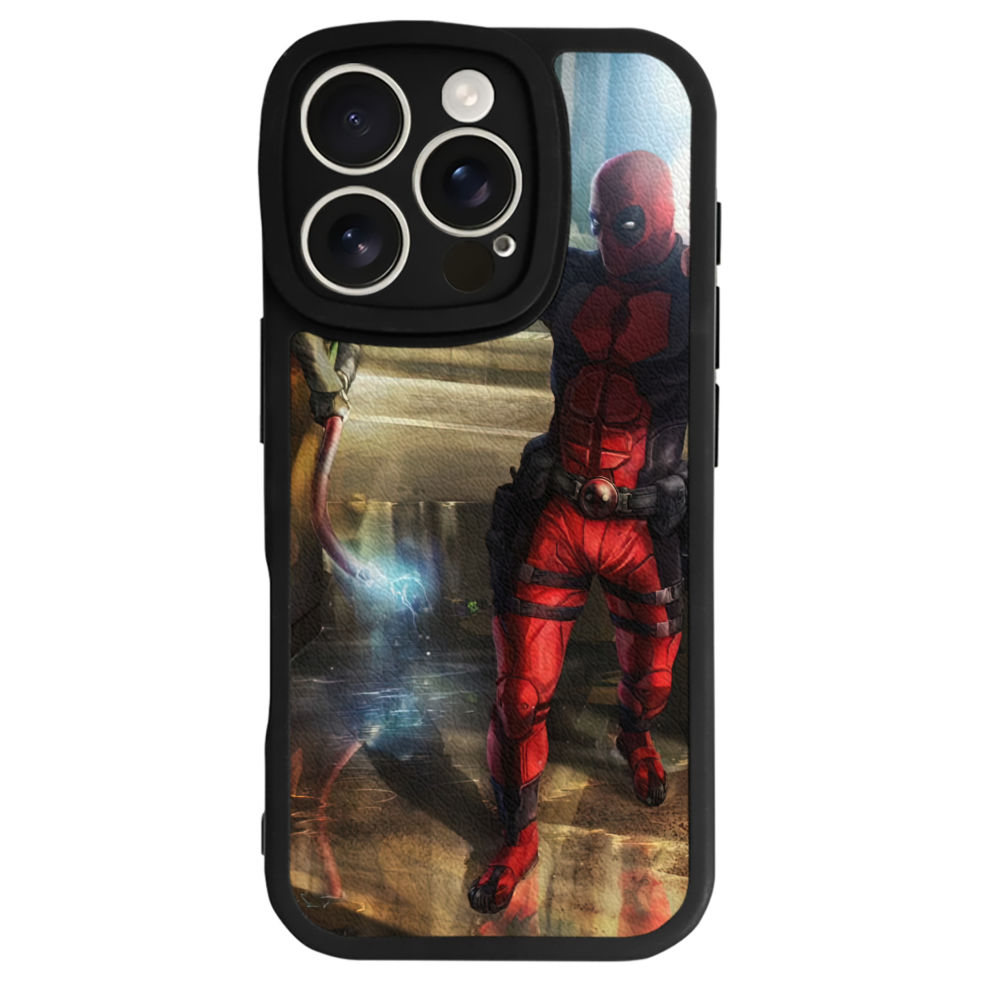 （画像用） Deadpool デッドプール 【iPhone 16シリーズ対応】シリコンスマホケース（レザー調） 材質：シリコン